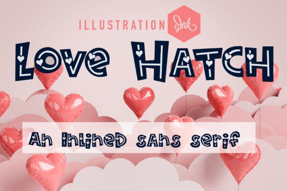 Love Hatch: A Retro Display Font with Heart