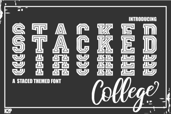 Stacked College: A Bold Display Font for Dynamic Designs