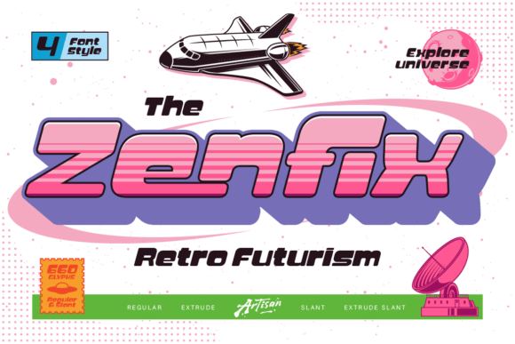 Zenfix: Bold Retro Futuristic Font for Modern Design